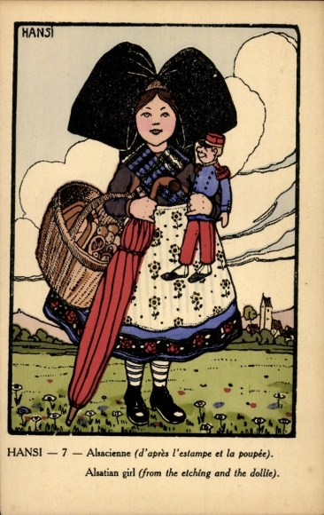 Künstler Ak Hansi, Jean Jacques Waltz, Alsacienne, Elsäßerin, Mädchen