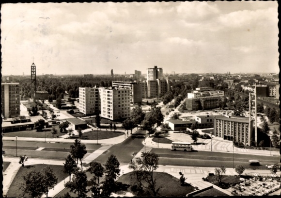 Ak Berlin Tiergarten, Hansaviertel, Straßenpartie, Hochhäuser