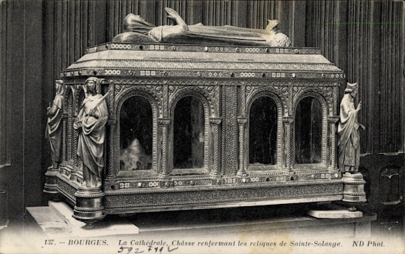 Postcard Bourges Cher, Cathedral, relics of Sainte-Solange, ND Phot.