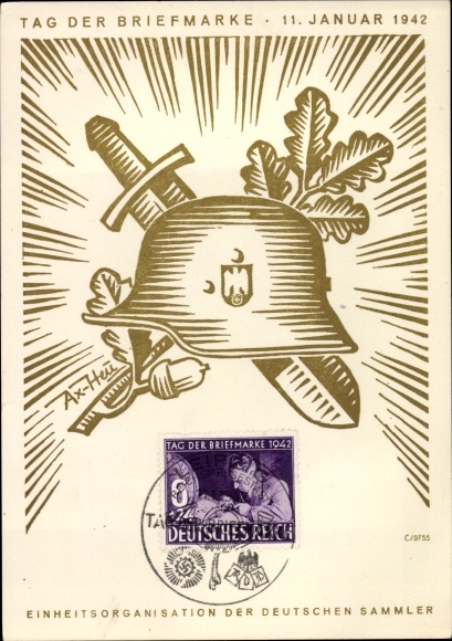 Künstler Ak Axster Heudtlaß, Tag der Briefmarke 1942