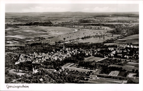 Postcard Großingersheim Ingersheim am Neckar, aerial photograph