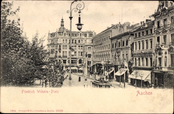 Ak Aachen Rheinland, Cafe am Friedrich Wilhelm Platz