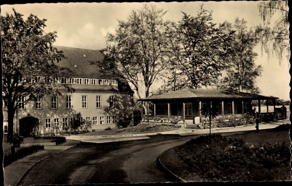 Postcard Rodewisch in Vogtland Saxony, mining hospital Obergöltzsch of the SVK Wismut
