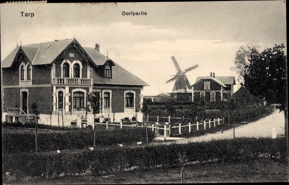 Ak Tarp in Sleeswijk-Holstein, dorpsfeest, windmolen