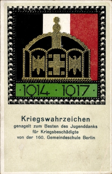 Postcard Frechen North Rhine Westphalia, war landmark, youth donation for war orphans, girls' school