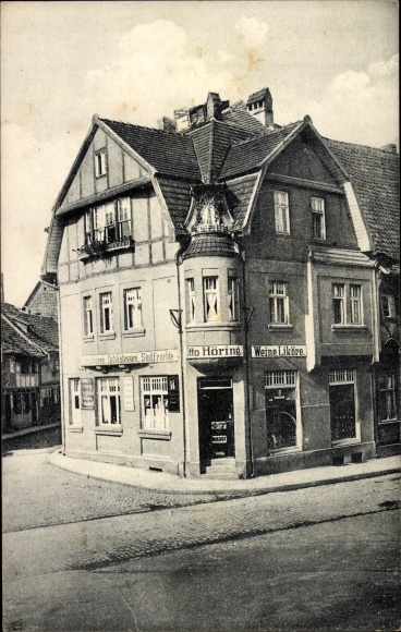 Postcard Osterwieck am Harz, wine wholesaler, Otto Höring grocery store, Neukirchenstraße 18