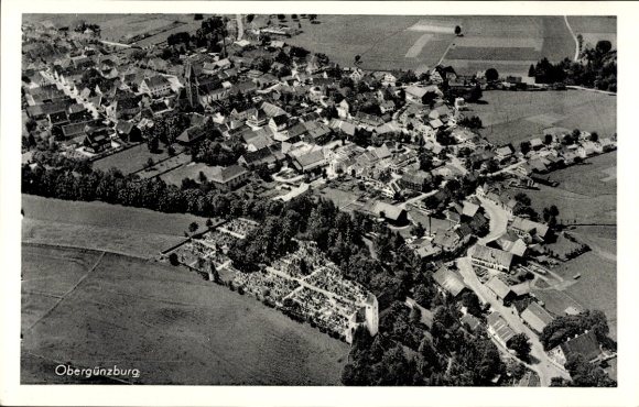 Ak Obergünzburg im Ostallgäu, Fliegeraufnahme