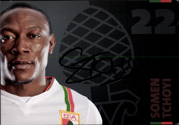 Autogrammkarte Fußballer Somen Tchoyi, FC Augsburg, Autogramm