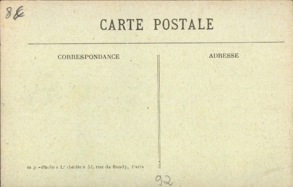 Postcard Suresnes Hauts de Seine, La Nouvelle Eglise, airplane in the sky, tree, street view