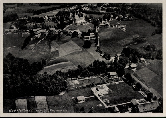 Postcard Bad Heilbrunn in Upper Bavaria, aerial photograph
