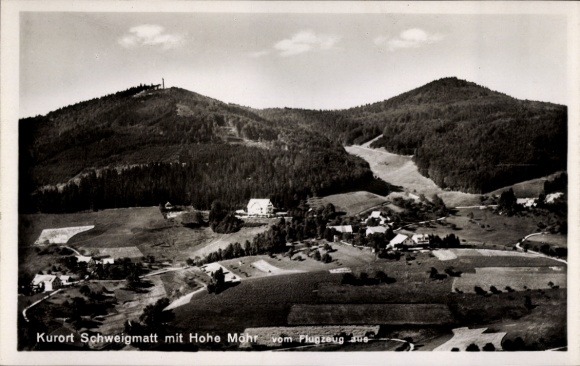 Postcard Schweigmatt Raitbach Schopfheim in Baden, aerial photograph, Hohe Möhr