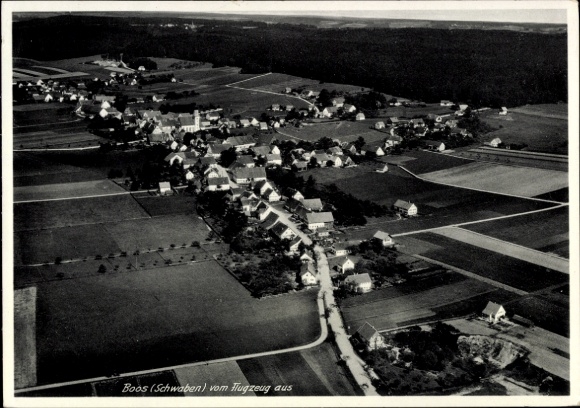 Postcard Boos in Swabia, aerial photograph