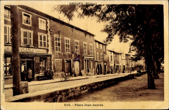 Ak Grigny Rhône, Place Jean Jaurès