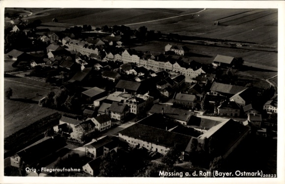Postcard Massing in Lower Bavaria, aerial photograph
