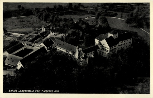 Postcard Orsingen Nenzingen Baden Württemberg, Langenstein Castle, aerial photograph