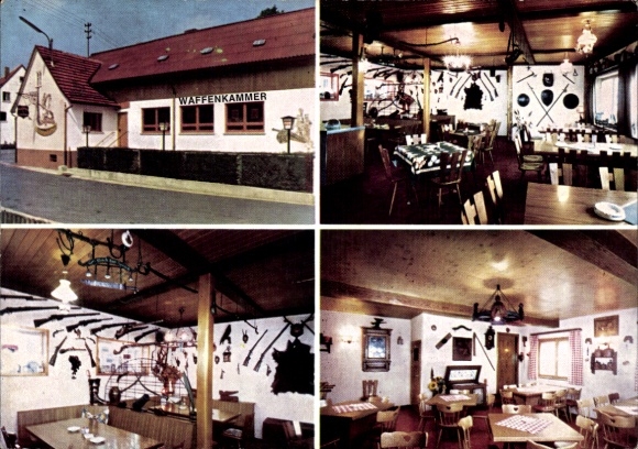 Ak Wildflecken in de Rhön Neder-Franken, Restaurant Waffenkammer, Semmelstraße 11