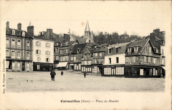 Postcard Cormeilles, Place du Marché