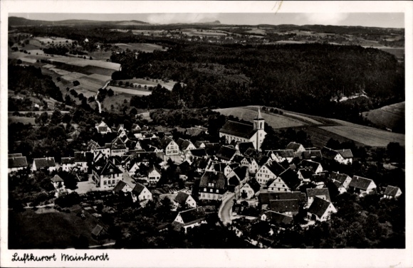 Postcard Mainhardt in Württemberg, aerial photograph