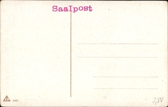 Postcard Becoming a father is not difficult, man with a pipe, baby in the cradle