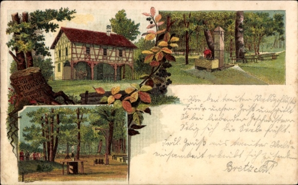 Litho Rimpar in Unterfranken, Einsiedel im Gramschatzer Wald, Gasthaus