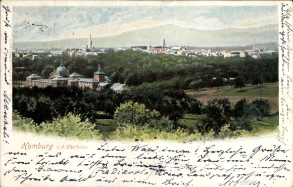 Postcard Bad Homburg vor der Höhe Hessen, panorama of the town