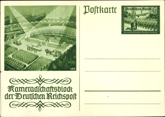Ganzsachen Ak Kameradschaftsblock der Deutschen Reichspost
