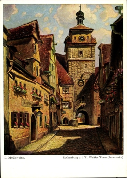 Artist PC Mößler, L., Rothenburg ob der Tauber Middle Franconia, White Tower, inside