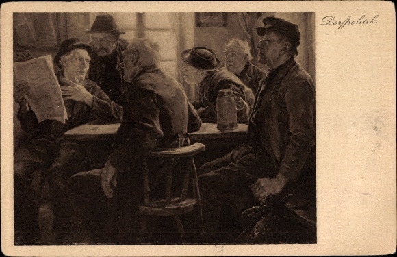 Artist PC Best, Hans, village politics, men, newspaper
