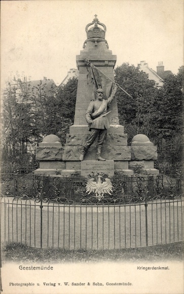 Ak Geestemünde Bremerhaven, Kriegerdenkmal