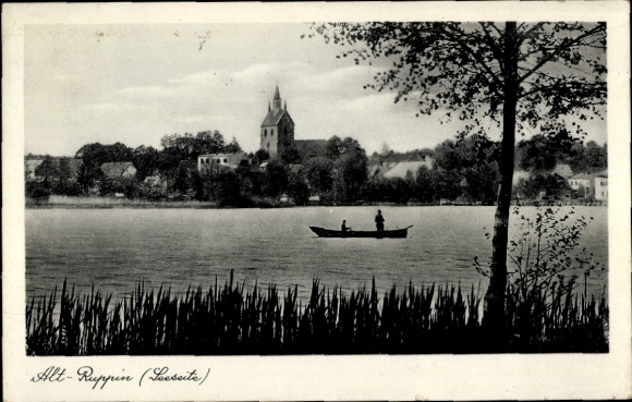 PC Altruppin Neuruppin in Brandenburg, lake side, boat