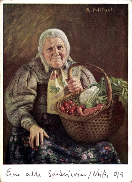 Künstler Ak Nitsch, R., Deutsches Reich, Volkstrachten, Schlesierin, Neißer Gegend, VDA 1 2 4