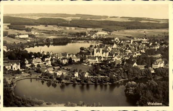 Postcard Bad Waldsee in Upper Swabia Württemberg, aerial photograph