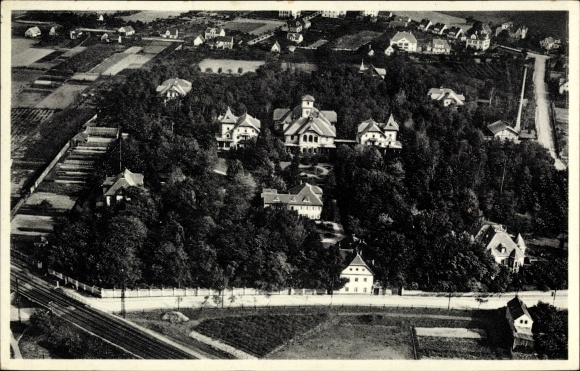 PC Coswig in Saxony, state insurance institution Saxony Heilstätte Lindenhof, aerial photo