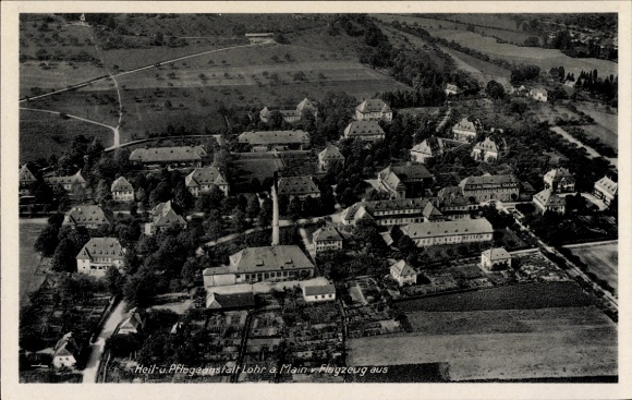 Postcard Lohr am Main Lower Franconia, aerial photograph