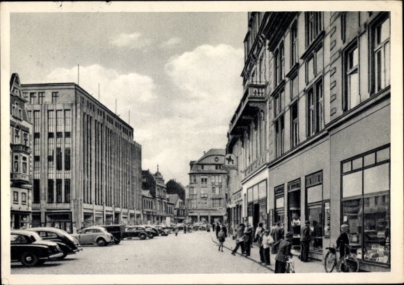 Postcard Recklinghausen in the Ruhr area, on the market square