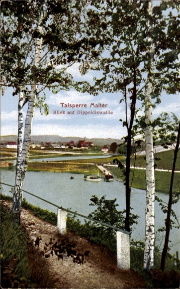 Postcard Malter Dippoldiswalde, Malter Dam