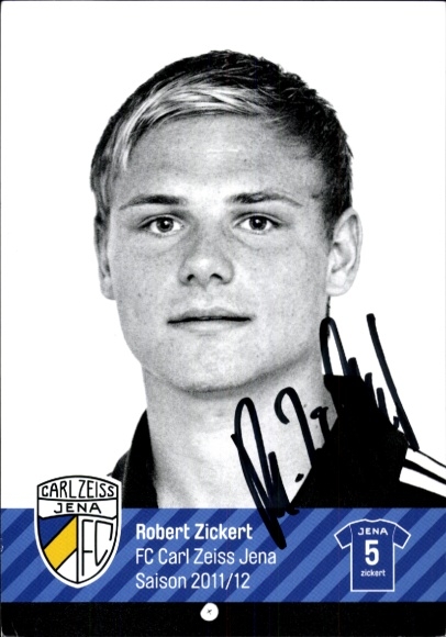 Autogrammkarte Fußballer Robert Zickert, FC Carl Zeiss Jena, Autogramm