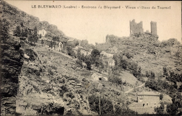 KP Le Bleymard Lozère, ruiny zamku