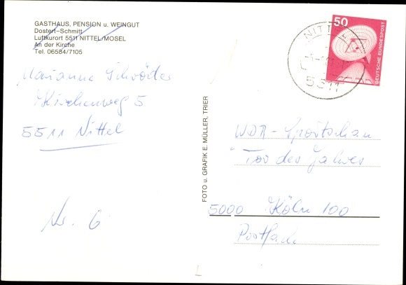 Postcard Nittel an der Moselle, Inn Dostert-Schmitt