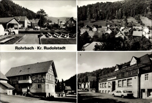 Postcard Rohrbach near Saalfeld Thuringia, Konsum Restaurant Sorbitzgrund, partial views