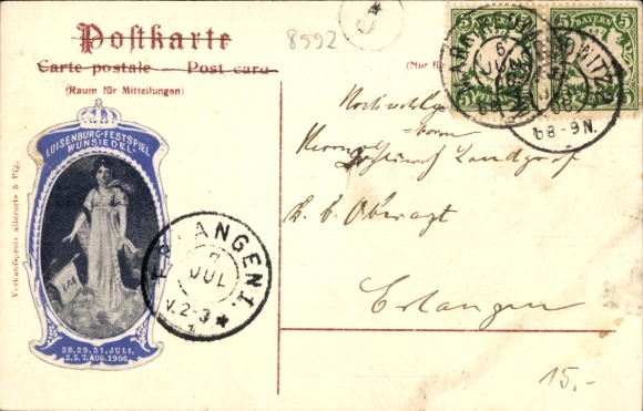 Postcard Bernstein Wunsiedel in Upper Franconia, mountain festival Die Losburg, Tannhäuser calls for repentance