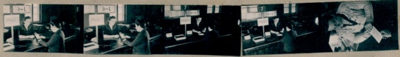 Contact print photos Berlin Treptow, VAB Schöneweide, counter, 5 photos approx. 4x2 cm