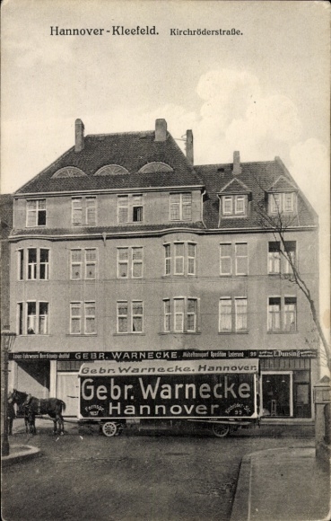 Postcard Kleefeld Hannover in Lower Saxony, Kirchröderstraße, Gebr. Warnecke, advertising