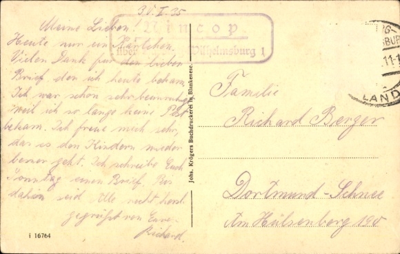 Postcard Hamburg Harburg Neuenfelde, Kirchenstieg