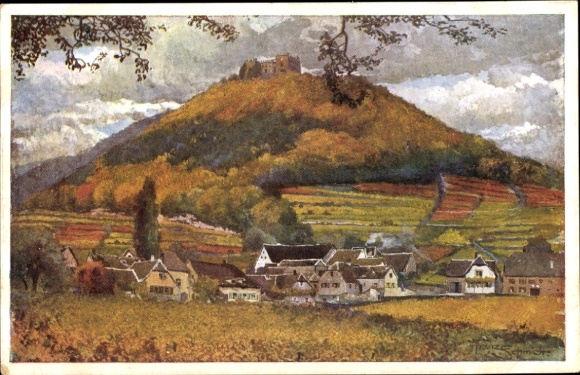 Artysta KP Schmidt, Franz, Hambach, Zamek Hambach, Unterhambach, jesienny nastrój