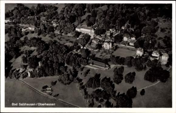 Postcard Bad Salzhausen Nidda in Hesse, aerial photograph
