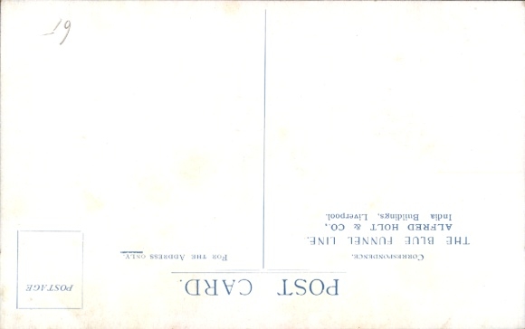 Kunstenaar Ak stoomschip Blue Funnel Line, Alfred Holt & Co.