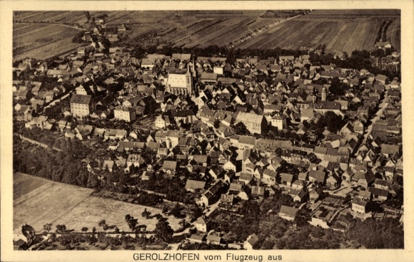 Postcard Gerolzhofen in Lower Franconia, aerial photograph