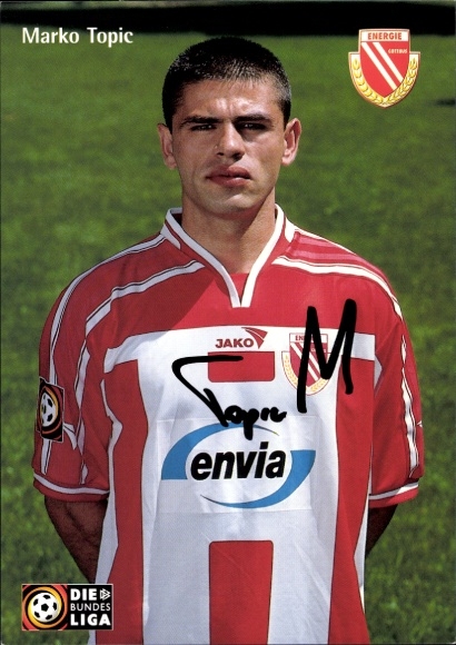 Autogrammkarte Fußballer Marko Topic, Energie Cottbus, Autogramm
