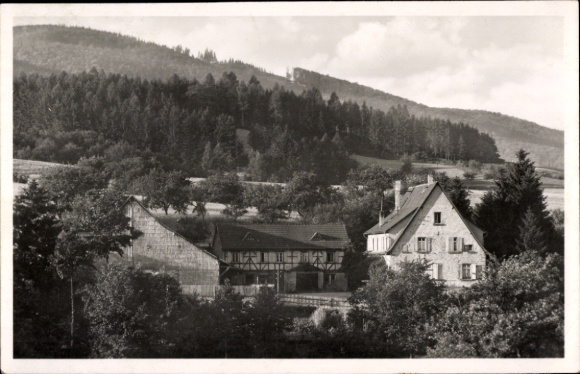 Postcard Fürth im Odenwald, half-timbered house, partial view, country house Schäfer
